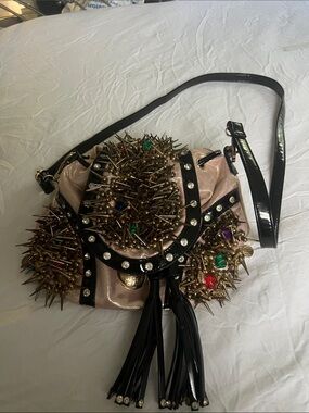 Studded Pink Haiying Snider Rocker Chic studded backpack/purse